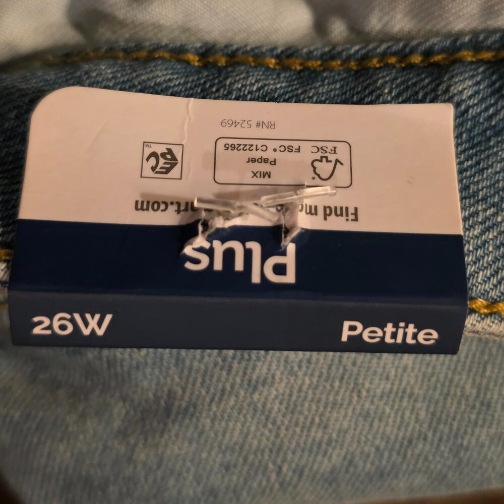 TERRA & SKY WOMENS JEANS PLUS SIZE 26W PETITE NWT STRAIGHT LEG - Picture 2 of 6